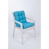 Candy Turkuaz Pofidik Arkalıklı Sandalye Minderi Özel Dikişli Bağcıklı 43X88 cm - 44 x 94 cm - Gök Mavisi