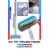 CandyShine 4in1 Çok Fonksiyonlu Fırça - Koltuk Halı Kedi Köpek Tüy Toplama Pencere ve TV Camı Temizlik Fırçası