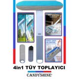 CandyShine 4in1 Çok Fonksiyonlu Fırça - Koltuk Halı Tüy Toplama Pencere Camı Tv Camı Temizleme Fırçası