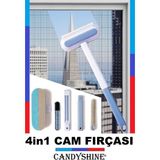 CandyShine 4in1 Çok Fonksiyonlu Fırça - Pencere Camı Çekçek Tv Camı Koltuk Halı Tüy Toplama Temizleme Fırçası - 1 Adet
