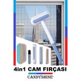 CandyShine 4in1 Çok Fonksiyonlu Fırça - Pencere Camı Çekçek TV Camı Koltuk Halı Tüy Toplama Temizleme Fırçası
