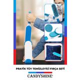 CandyShine ® Deluxe Mucize Kedi Köpek Koltuk Kıyafet Halı Kıl Toz Tüy Toplayıcı Fırça Seti Premium Kalite