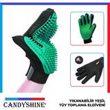 Candyshine Kedi Köpek Tüy Toplayıcı Yapıcı Tarama Eldiveni Evcil Hayvan Tüy Toplama Tarak Eldiven Yeşil