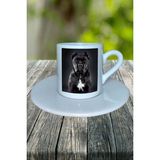Cane Corso Italiano Köpek Baskılı Türk Kahvesi Fincanı Tabaklı Kişiye Özel Model 1
