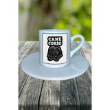 Cane Corso Italiano Köpek Baskılı Türk Kahvesi Fincanı Tabaklı Kişiye Özel Model 5