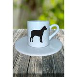 Cane Corso Italiano Köpek Baskılı Türk Kahvesi Fincanı Tabaklı Kişiye Özel Model 7