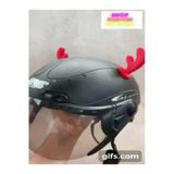 Canerege Kask Boynuzu Geyik Kask Süsü Yılbaşı Boynuzu Kırmızı Kask Aksesuarı 2'Li Takım