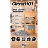 CANERLER ÜTÜ İLE YAPIŞAN SİM TOZU 1mm GÜMÜŞ | 75 gr Isı Ile Yapışan Sim