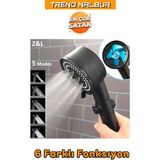 Canero Pu 5 Fonksiyonlu Turbo Fanlı Pervaneli Lüks Duş Başlığı Siyah Duş Başlığı Beyaz