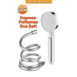Canero Turbo Fan 5 Fonksiyonlu Su Tasarruflu Duş Başlığı Turbo El Duşu + Pvc Duş Hortumu
