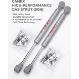 Canex 80N Gazlı Piston - Mutfak Dolabı ve Mobilya Kapak Amortisörü (2'li Paket) - Gri
