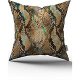 Cango Home 351 - 43 x 43 cm - Renkli Dijital Baskı Kırlent Yastık Kılıfı