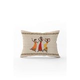 Cango Home 35x50 Çift Taraflı Krem Etnik Afrika Kadın Figürlü Dijital Baskılı Kırlent Yastık Kılıfı Cgh1258