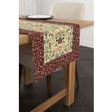 Cango Home Bordo Motifli Çiçek Kuş Desenli Dijital Baskılı Runner CGH1381-RN
