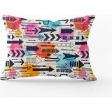 Cango Home CGH102 - 43 x 43 cm - Renkli Kırlent Yastık Kılıfı