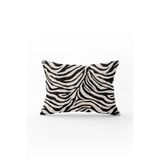 Cango Home CGH348-3550 Çift Tarafı Baskılı Siyah Bej Zebra Desenli Dijital Baskı Kırlent Yastık Kılıfı
