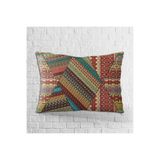 Cango Home Çift Taraflı 35x50 Kahverengi Çok Renkli Retro Vintage Desenli Dijital Baskılı Kırlent Kılıfı