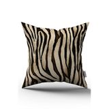 Cango Home Çift Taraflı Kahverengi Siyah Zebra Desenli Dijital Baskı Kırlent Yastık Kılıfı - Cgh360-ct