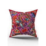 Cango Home Çift Taraflı Kırmızı Etnik Motifli Vintage Desenli Dijital Baskılı Kırlent Kılıfı CGH1398-CT