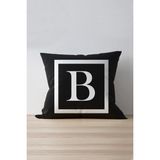 Cango Home Harfli Kırlent Yastık Kılıfı - B Harfi - 43X43 cm - 43 x 43 cm - Renkli