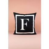 Cango Home Harfli Kırlent Yastık Kılıfı F Harfi - 43x43 cm