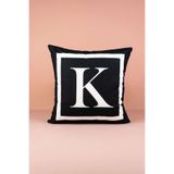Cango Home Harfli Kırlent Yastık Kılıfı K Harfi - 43x43 cm