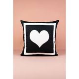 Cango Home Harfli Kırlent Yastık Kılıfı Kalp - 43x43 Cm