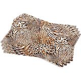 Cango Home Kahverengi Beyaz Leopar ve Zebra Desenli Dijital Baskı Amerikan Servisi 4'lü Set CGH346-AS - 30 x 45 cm