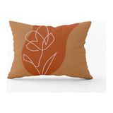 Cango Home Kahverengi Bohem Yaprak Desenli Dijital Baskılı Kırlent Kılıfı CGH775-3550 Çift Tarafı Baskılı - 35 x 50 cm