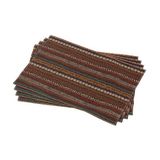 Cango Home Kahverengi Etnik Afrika Desenli Dijital Baskı Amerikan Servisi 4lü Set CGH1261-AS - 30 x 45 cm