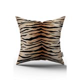 Cango Home Kahverengi Siyah Zebra Desenli Dijital Baskı Kırlent Yastık Kılıfı - Cgh366