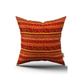 Cango Home Kırmızı Etnik Afrika Desenli Dijital Baskılı Kırlent Kılıfı-cgh1263