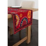 Cango Home Kırmızı Etnik Motif Vintage Desenli Dijital Baskılı Runner Cgh1375-rn