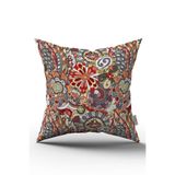 Cango Home Kırmızı Mavi Goblen Motif Desenli Dijital Baskılı Kırlent Kılıfı CGH1388