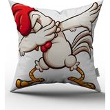 Cango Home Komik Tavuk Çocuk Yastık Kırlent Kılıfı - 43 x 43 cm - Renkli