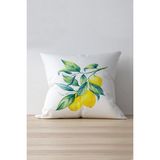 Cango Home Limonlu Sarı Yeşil Yastık Kırlent Kılıfı 894 - 43 x 43 cm - Renkli