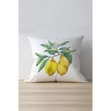 Cango Home Limonlu Sarı Yeşil Yastık Kırlent Kılıfı 901 - 43 x 43 cm - Renkli
