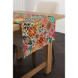 Cango Home Sarı Çok Renkli Retro Vintage Desenli Dijital Baskılı Runner - Otyk278-rn
