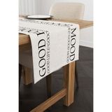 Cango Home Siyah Bej Motto Yazılı Modern Dekoratif Dijital Baskılı Runner CGH1389-RN
