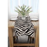Cango Home Siyah Bej Zebra Desenli Dijital Baskı Runner - Cgh348-rn