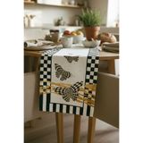 Cango Home Siyah Beyaz Dama Desenli Mackenzie Runner CGH1414-RN