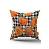 Cango Home Turuncu Halloween Balkabağı Desenli Dijital Baskılı Kırlent Kılıfı CGH751