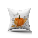 Cango Home Turuncu Halloween Balkabağı Desenli Dijital Baskılı Kırlent Kılıfı CGH756