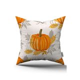 Cango Home Turuncu Halloween Balkabağı Desenli Dijital Baskılı Kırlent Kılıfı Cgh759