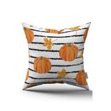 Cango Home Turuncu Halloween Balkabağı Desenli Dijital Baskılı Kırlent Kılıfı Cgh761