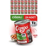 Cango Premium Kalite Yetişkin Yaş Kedi Maması Ciğerli 415GR 24 Adet Lezzetli Besin