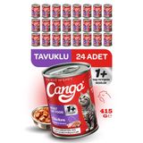 Cango Yetişkin Yaş Kedi Maması Tavuklu 415Gr 24Lü