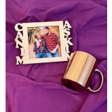 Canım Aşkım Fotoğraf Standlı Mdf Gold Çerçeve Ve Gold Kupa Set