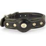 Canini Collar Canini Collar Hakiki Klasik Deri Airtag Uyumlu Köpek Tasması – Dayanıklı, Konforlu ve Şık Tasarım, Airtag Bölmeli Gerçek Deriden Köpekler İçin Tasma - XS - Siyah