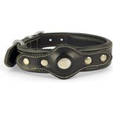 Canini Collar Canini Collar Hakiki Yağlı Deri Airtag Uyumlu Köpek Tasması – Dayanıklı, Konforlu ve Şık Tasarım, Airtag Bölmeli Gerçek Deriden Köpekler İçin Tasma - XL - Siyah